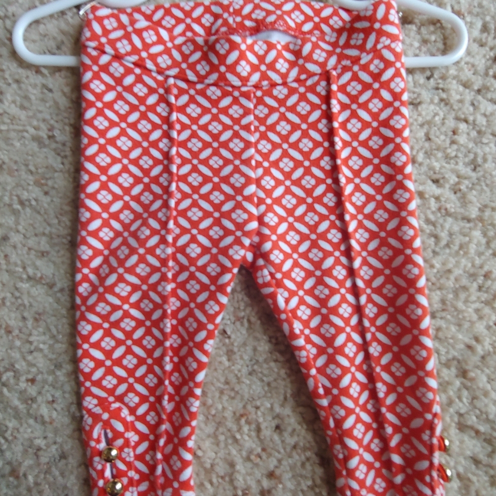 Janie and Jack 3-6mo Orange Patterned Pants